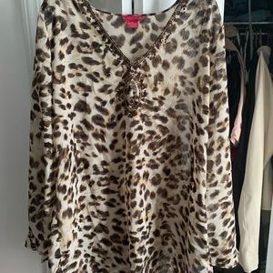 Sunny Leigh Cream Long Sleeve Tie Front Tunic